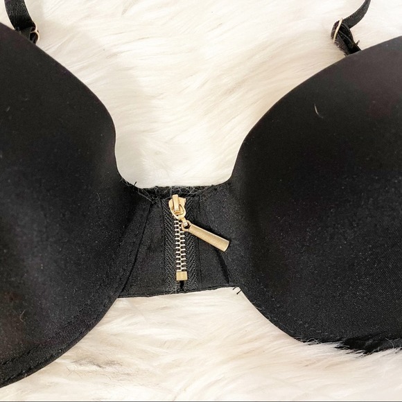 Rampage Black Bra With Gold Zipper Women's Size 36C - Picture 4 of 6